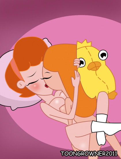Phineas And Ferb Momsex - Candice and her mom dive into their girly-girl thoughts and make out with  each other on Candice's sofa. â€“ Phineas and Ferb Cartoon Sex