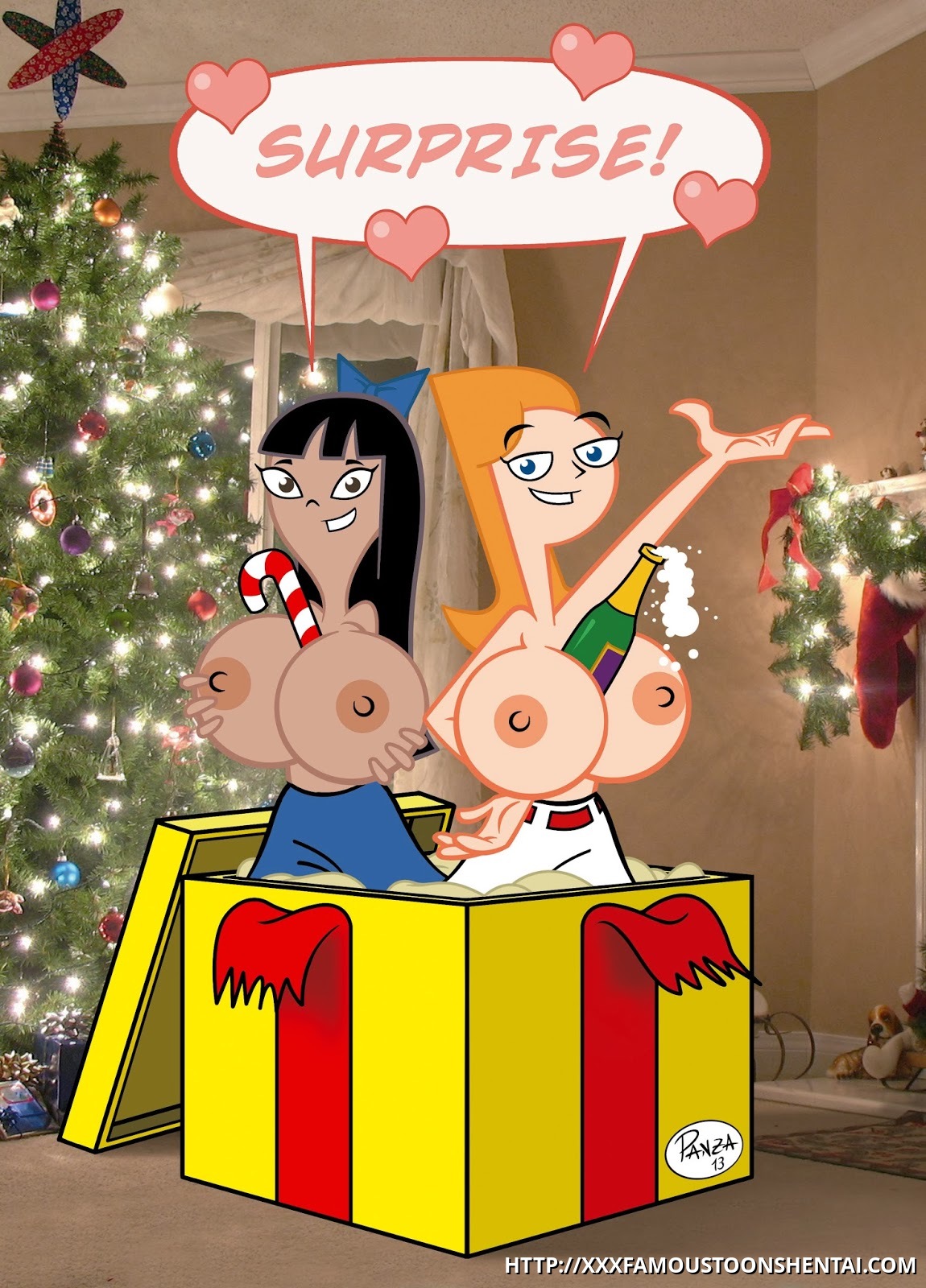 Candace Flynn and Stacy Hirano busty surprise â€“ Phineas and Ferb Cartoon Sex
